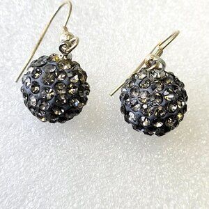 Mini Grey Dangle Ball Bead Earrings